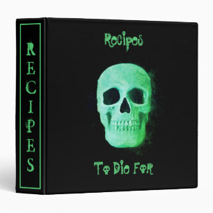 Classeur Crâne gothique Neon Green Macabre Recettes À Mouri