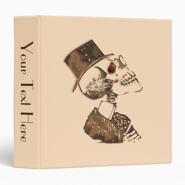 Classeur Crâne Steampunk Personnalisé (Devant/Côté)