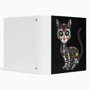 Classeur Crâne sucre Chat mexicain Halloween Jour De La Mor