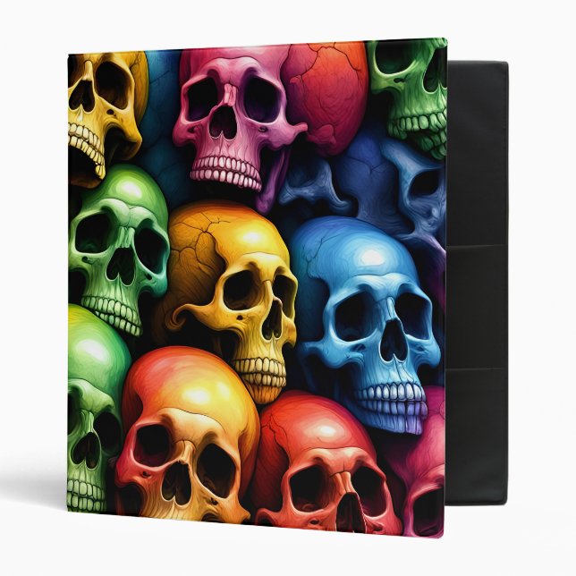 Classeur Crânes arc-en-ciel (Devant/intérieur)