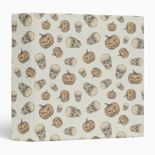 Classeur Crânes et Citrouille Motif d'Halloween