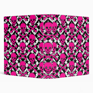 Classeur Crânes et étoiles roses