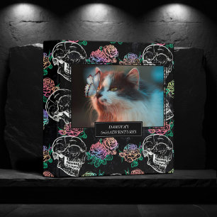 Classeur Crânes et Roses Ombre Album pastel gothique pour