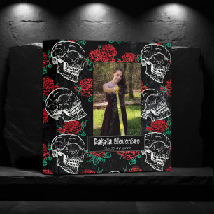 Classeur Crânes et roses rouges   Photo moderne Goth Glam G