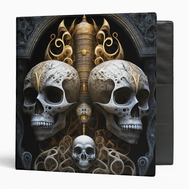 Classeur Crânes Horreur gothique Goth Art surréel (Devant/Intérieur)