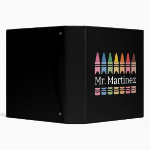 Classeur Crayon Personnalisé Nom de l'enseignant Mignon Ret