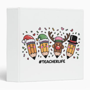 Classeur Crayons de Noël Enseignant Vie d'enseignant Joyeux
