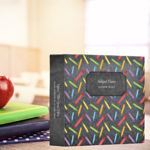 Classeur Crayons mignons en tableau rouge avec Faux en cuir