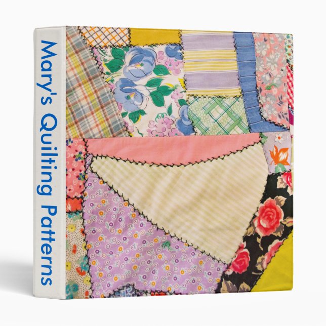 Classeur Crazy Quilt Patchwork (Devant/Côté)