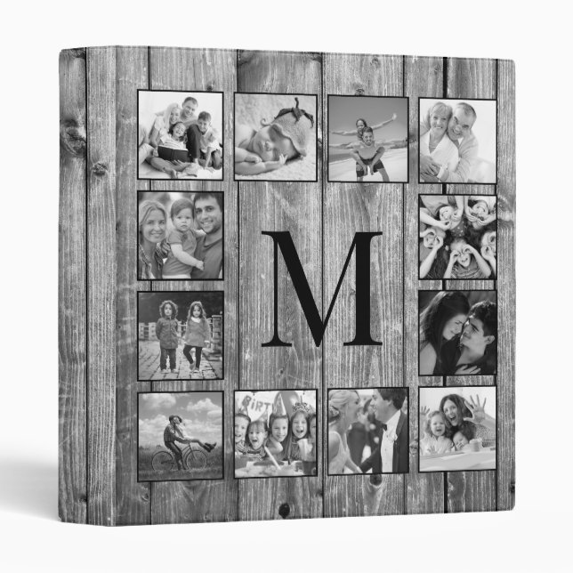 Classeur Create Your Custom Photo Collage Rustic Farmhouse (Devant/Côté)