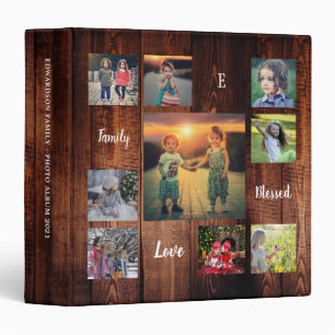 Classeur Create your own rustic wood family photo collage