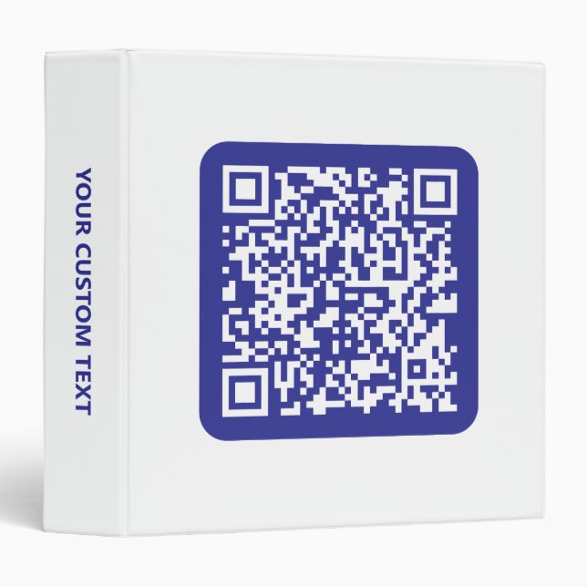 Classeur Créer un code QR analysable | Bleu foncé modifiabl (Devant/Côté)