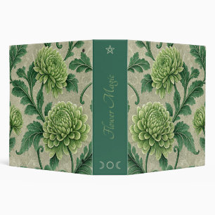 Classeur Créez vos propres Mums verts vintage floral feuill
