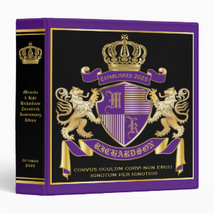 Classeur Créez votre propre armoiries Emblème d'or violet