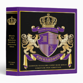 Classeur Créez votre propre blason Emblème d'or violet