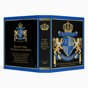 Classeur Créez votre propre blouse d'armoiries Bleu or Lion