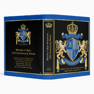 Classeur Créez votre propre blouse d'armoiries Bleu or Lion