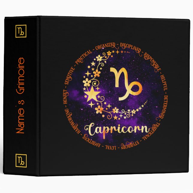 Classeur Créez votre propre cépricorne céleste violet (Devant/Côté)