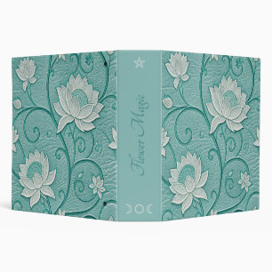 Classeur Créez Votre Propre Floral Vintage Blanc Téâl Lotus