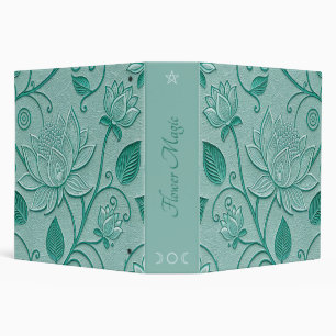 Classeur Créez Votre Propre Lotus Sarcelle Floral Vintage