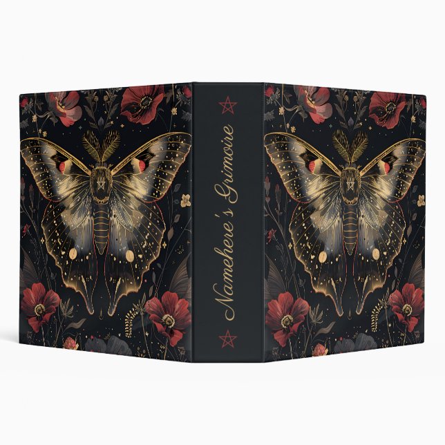 Classeur Créez Votre Propre Papillon de Nuit Or Noir Rubis  (Arrière-plan)
