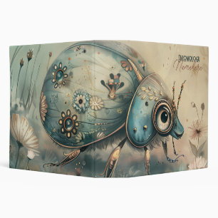 Classeur Créez Votre Propre Scarabée Bleu Floral Fantaisist