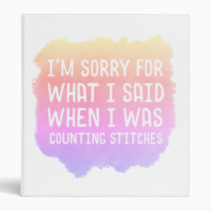 Classeur Crochet Knit Counting Stitches Joke