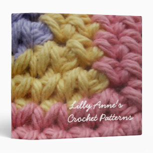 Classeur Crochet rose de jaune et de lavande personnalisé