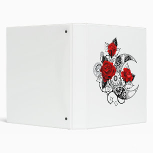 Classeur Croissant mécanique avec roses rouges