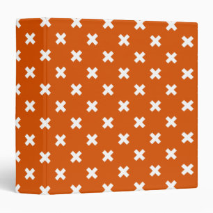 Classeur Croix blanche coutures sur orange brûlé