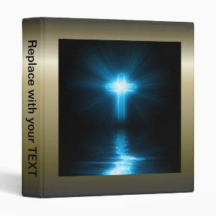 Classeur Croix chrétienne en lumière bleue