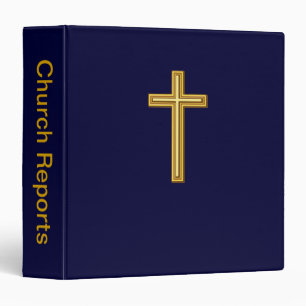 Classeur Croix d'or sur le bleu