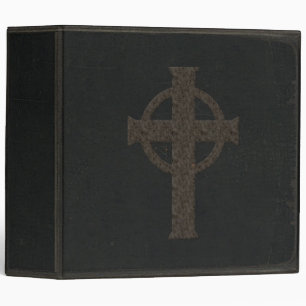 Classeur Croix en cuir foncée d'impression