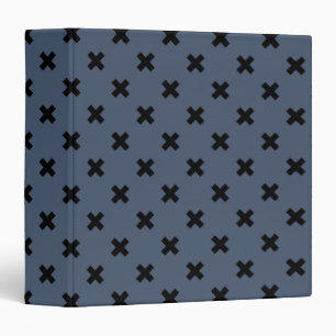 Classeur Croix noire coutures sur bleu-gris