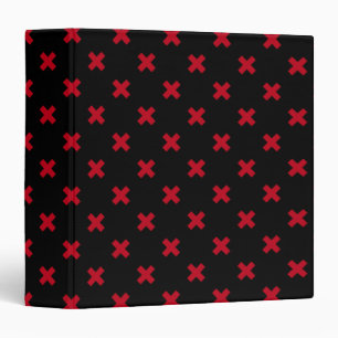 Classeur Croix rouge coutures sur noir