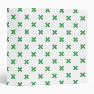Classeur Croix verte coutures sur blanc