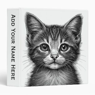 Classeur Croquis adorable de texte de jeune chat en colonne