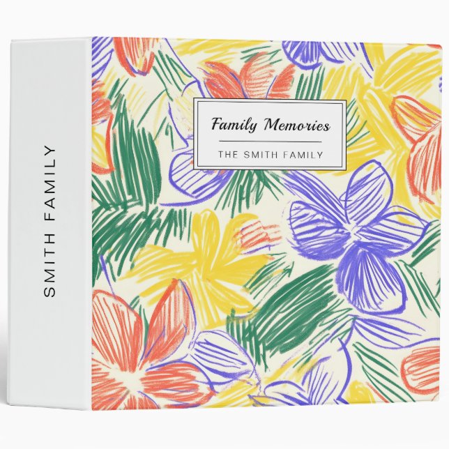Classeur Croquis de Fleur Sauvage Vintage (5) (Devant/Côté)