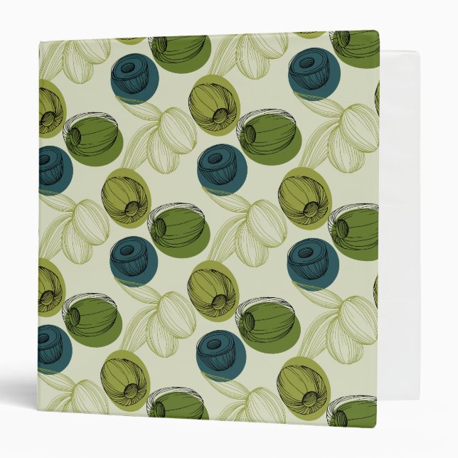 Classeur Croquis vert Olive Dessin Cuisine Motif (Devant/Intérieur)
