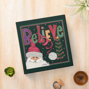 Classeur Croyez en Cute Santa Joyeux Noël Rose Festif