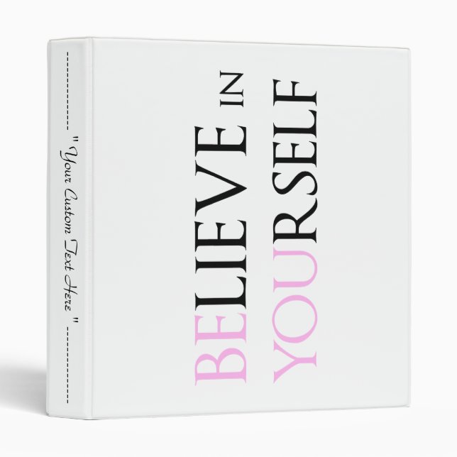 Classeur Croyez-vous en vous-même - soyez motivant citez mè (Devant/Côté)