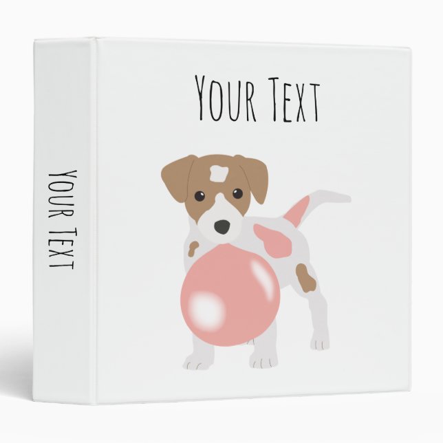 Classeur Cube Bubble Gum Chien Chien Chiot Poussant Bubble (Devant/Côté)