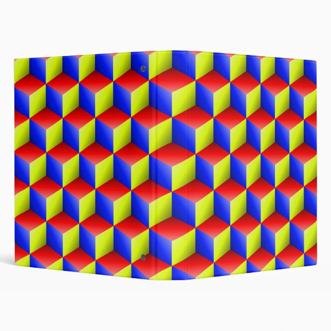 Classeur Cubes d'apparence 3D bleu rouge jaune (Arrière-plan)