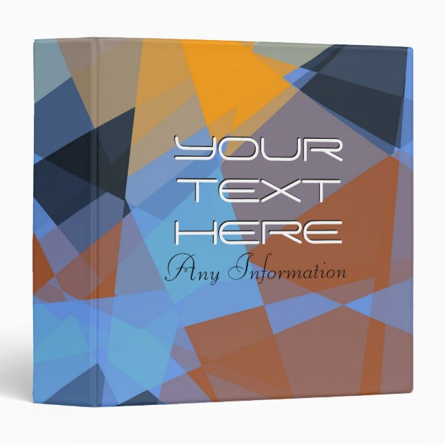 Classeur Cubisme art Abstrait | Motif géométrique rétro 4 (Devant/Côté)