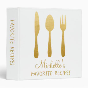 Classeur Cuillère Fourchette Livre de Recettes Personnalisé