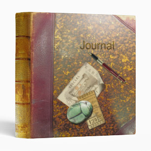 Classeur Cuir âgé par journal d'archéologie