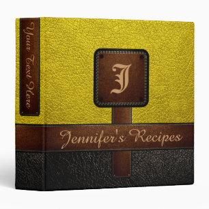 Classeur Cuir Aspect Élégant Jaune Recette