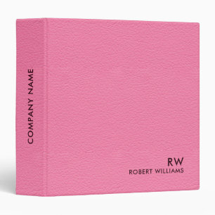 Classeur Cuir aspect rose chaud