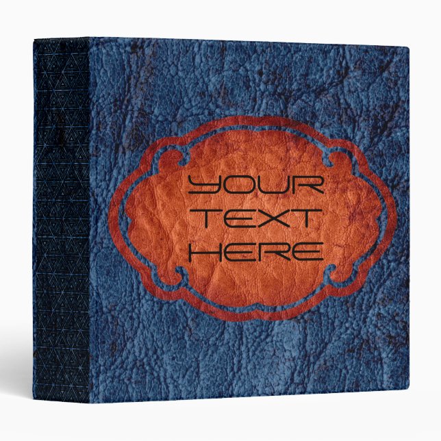 Classeur Cuir bleu foncé (Devant/Côté)