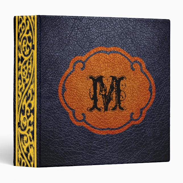 Classeur Cuir Brown noir (Devant/Côté)